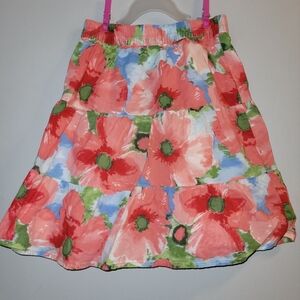 🍓 Vintage Gymboree Burst Of Spring Strawberry Floral Tiered Cotton Skirt Girl 7